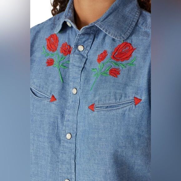 Polo by Ralph Lauren Mila Embroidered Chambray Shirt NWT - Picture 5 of 14
